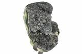Amethyst Geode on Metal Stand - Silvery Crystals #104579-1
